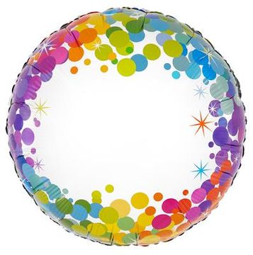 Oaktree 18inch Colourful Confetti No Message Metallic - Foil Balloons